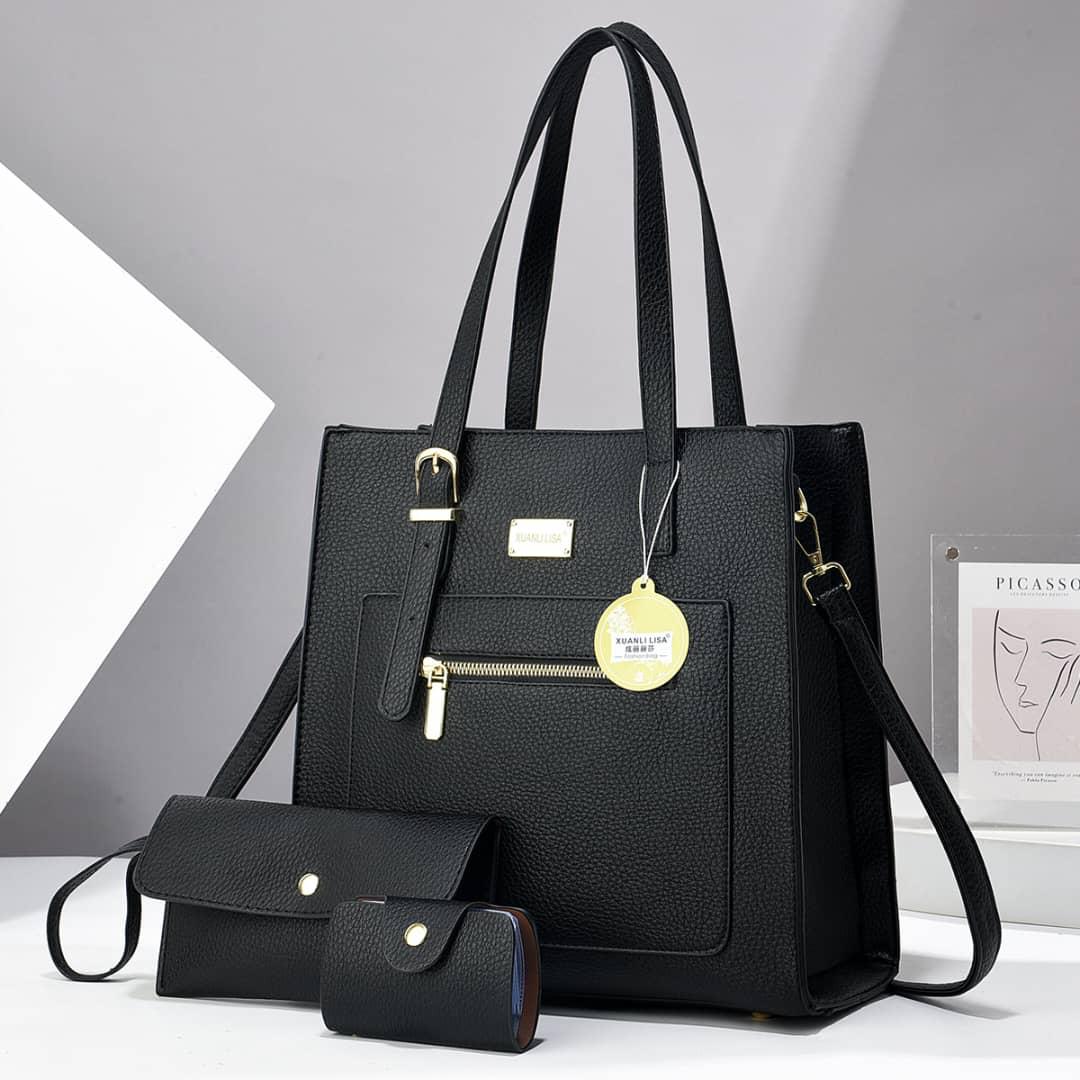 [ ❤EMBRACE THE LATEST TREND 🤩🤩✨ !!! ] 3 IN 1 Classy  Brand New High Quality Stylish and Luxurious Comfortable Ladies Handbag ..Designed With Durability and Functionality ✔👌