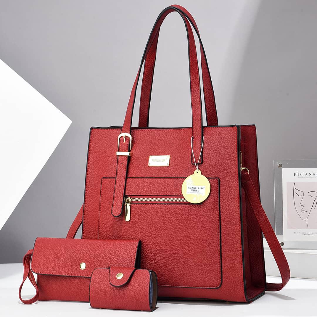 [ ❤EMBRACE THE LATEST TREND 🤩🤩✨ !!! ] 3 IN 1 Classy  Brand New High Quality Stylish and Luxurious Comfortable Ladies Handbag ..Designed With Durability and Functionality ✔👌