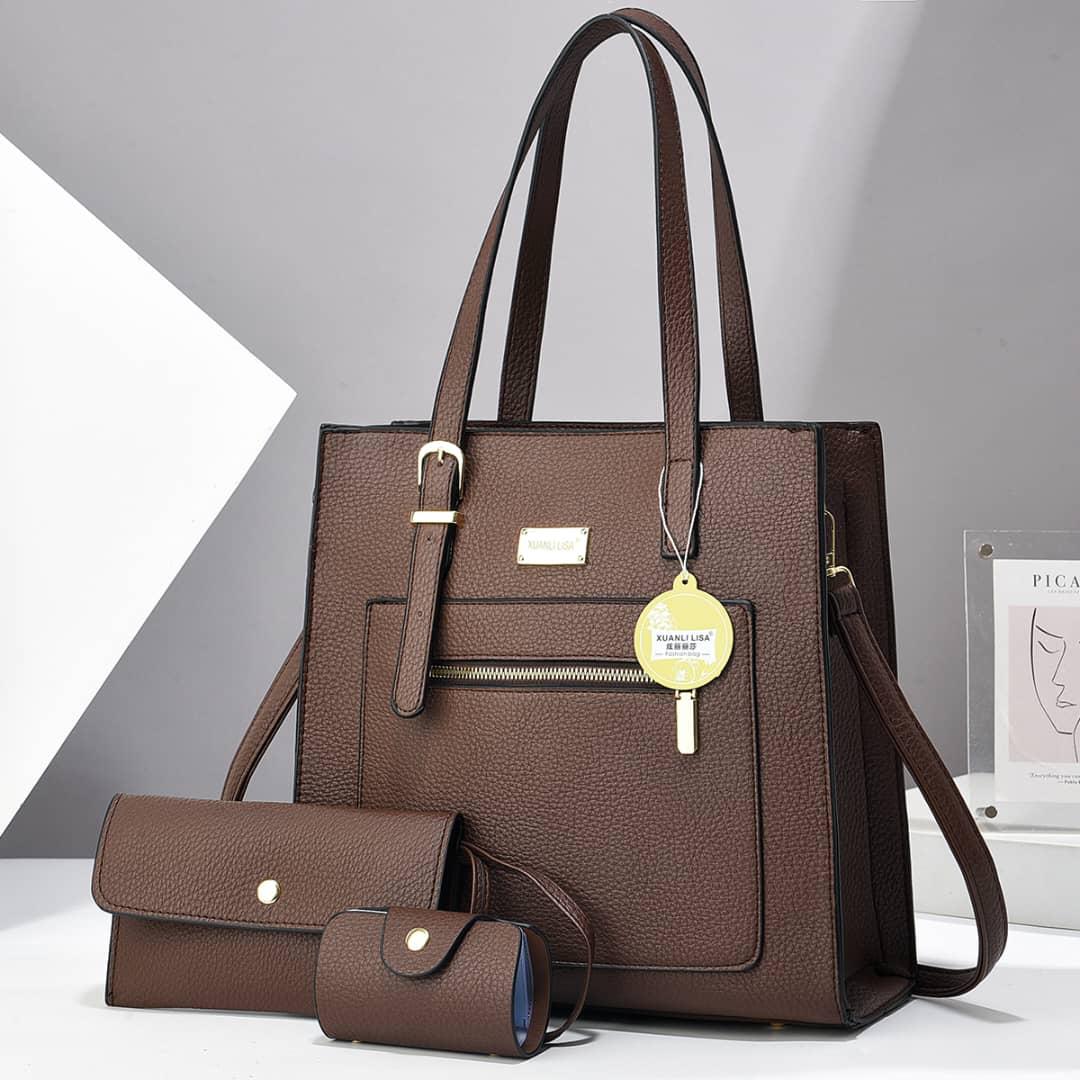 [ ❤EMBRACE THE LATEST TREND 🤩🤩✨ !!! ] 3 IN 1 Classy  Brand New High Quality Stylish and Luxurious Comfortable Ladies Handbag ..Designed With Durability and Functionality ✔👌