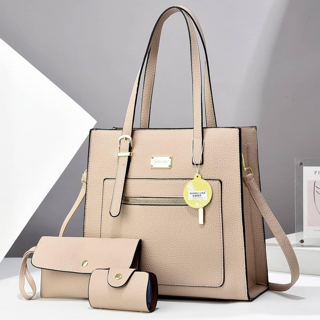 [ ❤EMBRACE THE LATEST TREND 🤩🤩✨ !!! ] 3 IN 1 Classy  Brand New High Quality Stylish and Luxurious Comfortable Ladies Handbag ..Designed With Durability and Functionality ✔👌