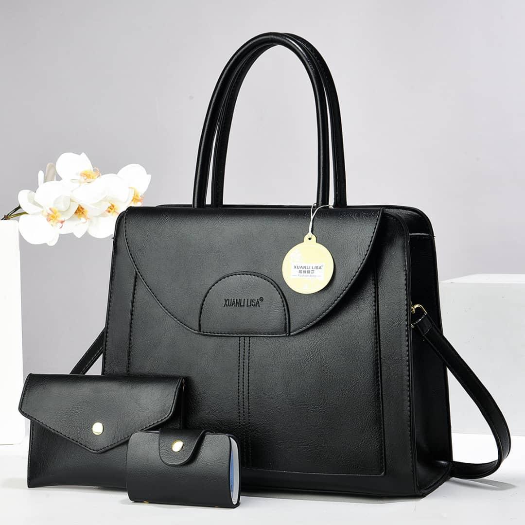 [ ❤EMBRACE THE LATEST TREND 🤩🤩✨ !!! ]  3 IN 1 Brand New High Quality Stylish and Luxurious Comfortable Ladies Handbag ..Designed With Durability and Functionality ✔👌