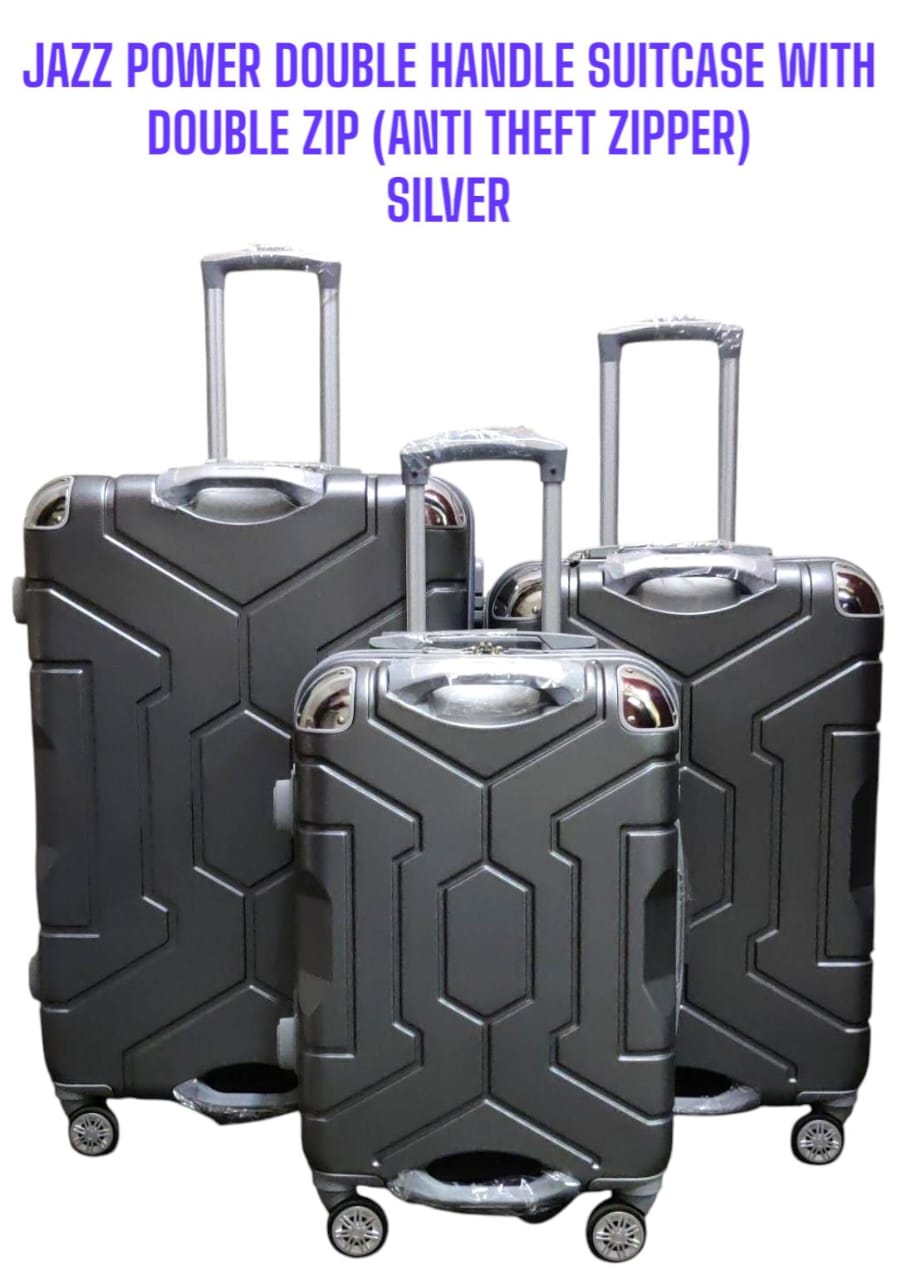 🤑🥑**TRAVEL IN STYLE **🥑🌽 3 IN 1 SIZE; 27 BRAND NEW HIGH QUALITY  LAXURIOUS JAZZ POWER DOUBLE HANDLE FIBER SUITCASE  WITH DOUBLE ZIP..  FOR EASY TRAVELLING....