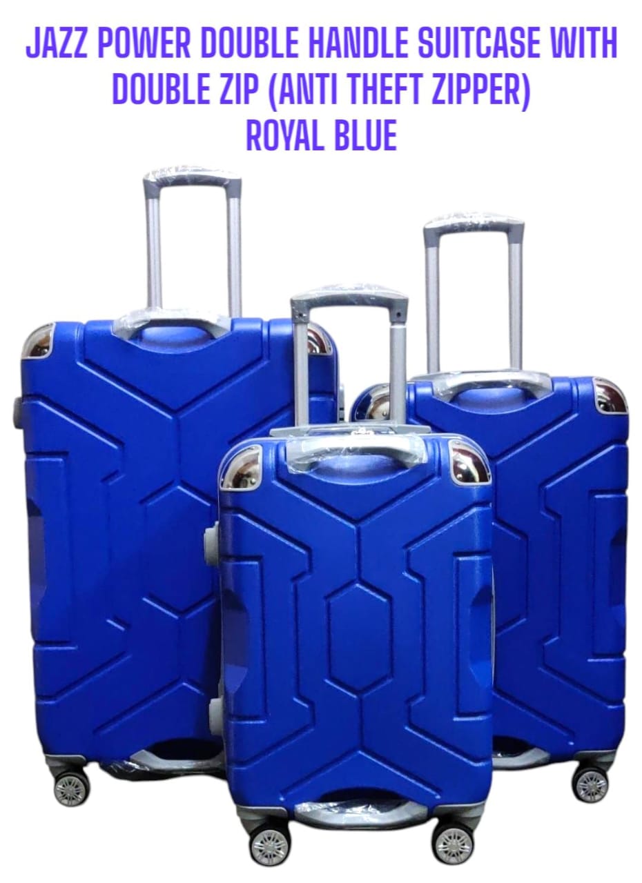 🤑🥑**TRAVEL IN STYLE **🥑🌽 3 IN 1 SIZE; 27 BRAND NEW HIGH QUALITY  LAXURIOUS JAZZ POWER DOUBLE HANDLE FIBER SUITCASE  WITH DOUBLE ZIP..  FOR EASY TRAVELLING....