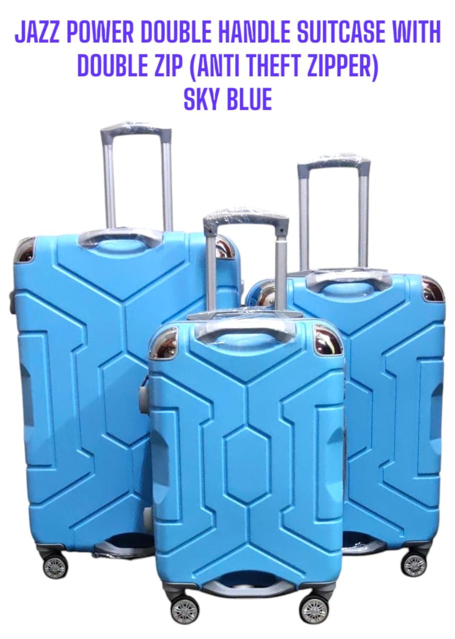 🤑🥑**TRAVEL IN STYLE **🥑🌽 3 IN 1 SIZE; 27 BRAND NEW HIGH QUALITY  LAXURIOUS JAZZ POWER DOUBLE HANDLE FIBER SUITCASE  WITH DOUBLE ZIP..  FOR EASY TRAVELLING....