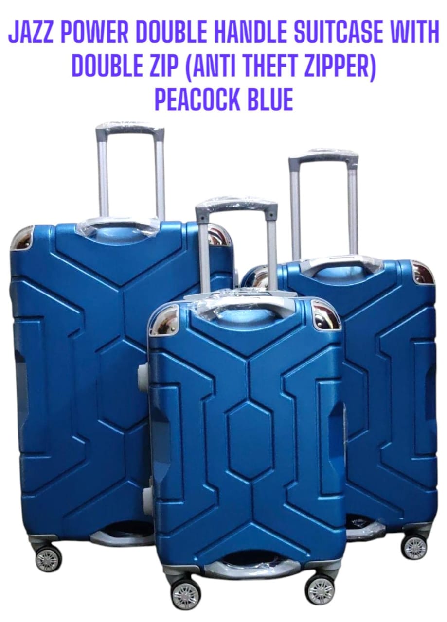 🤑🥑**TRAVEL IN STYLE **🥑🌽 3 IN 1 SIZE; 27 BRAND NEW HIGH QUALITY  LAXURIOUS JAZZ POWER DOUBLE HANDLE FIBER SUITCASE  WITH DOUBLE ZIP..  FOR EASY TRAVELLING....