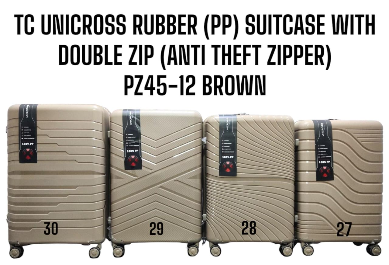 🤑🥑** TRAVEL IN STYLE   **🥑🌽 3 IN 1 SIZE 28 BRAND NEW VERY QUALITY DURABLE & LAXURIOUS TC UNICROSS PP (RUBBER) FIBER WITH DOUBLE ZIP (ANTI THEFT ZIPPER) PZ45-12 . FOR EASY TRAVELLING..