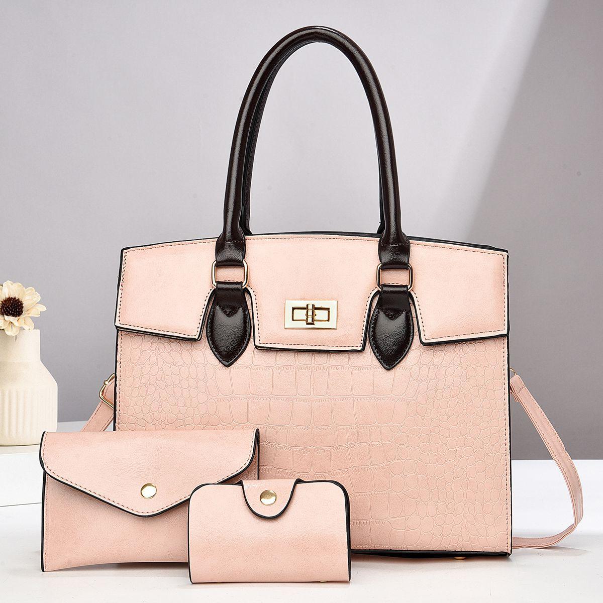 [ ❤🟢 NEW OFFER 🟢🤩🤩✨ !!! ] - 3 IN 1 Brand New High Quality Stylish and Luxurious Comfortable Ladies Handbag ..Designed With Durability and Functionality ✔👌