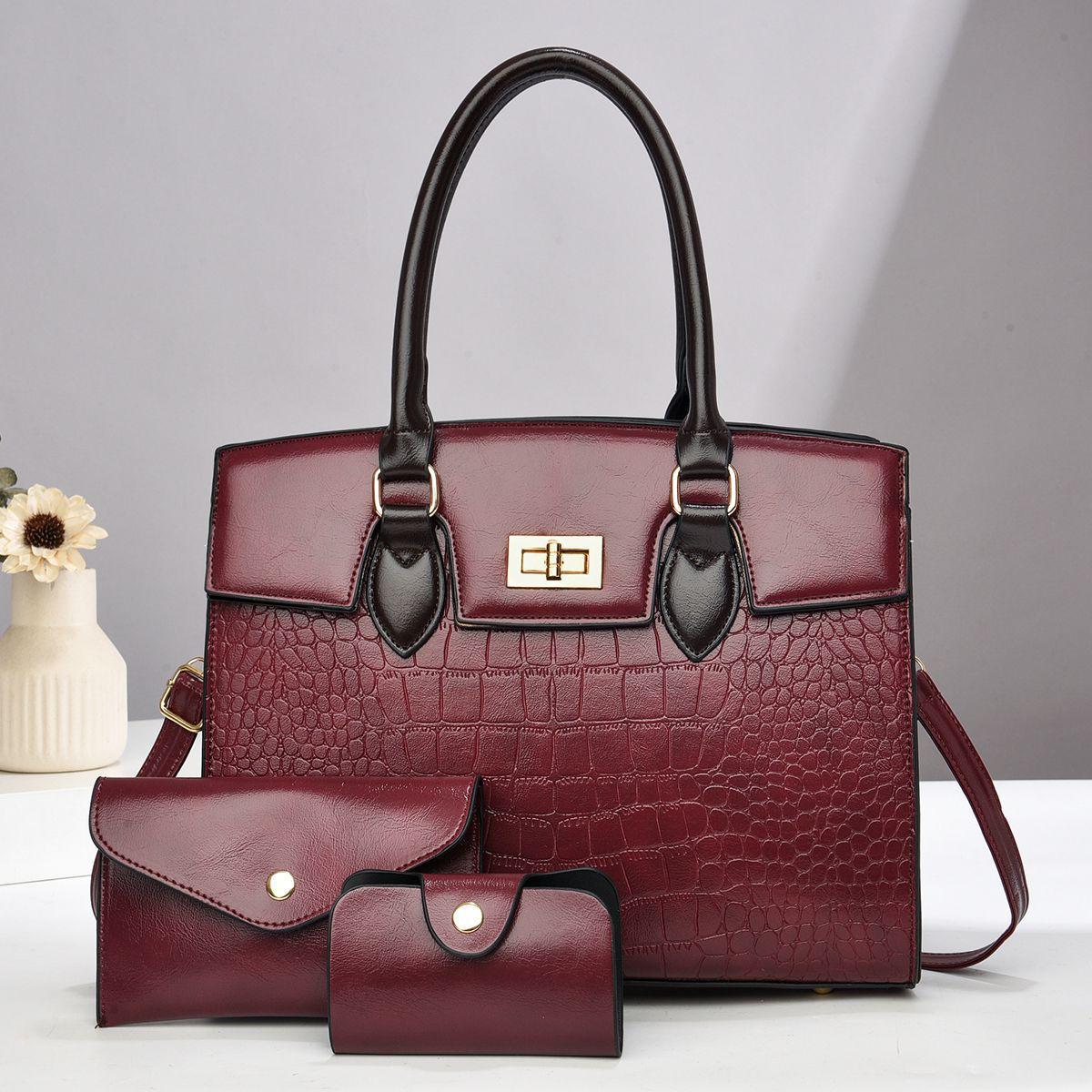 [ ❤🟢 NEW OFFER 🟢🤩🤩✨ !!! ] - 3 IN 1 Brand New High Quality Stylish and Luxurious Comfortable Ladies Handbag ..Designed With Durability and Functionality ✔👌