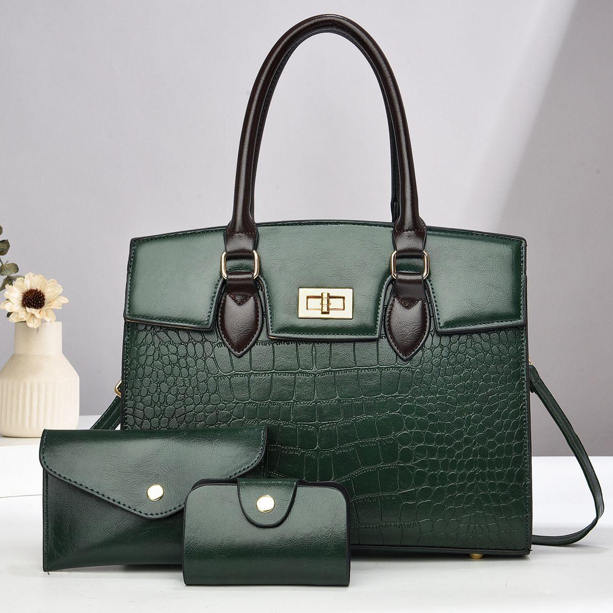 [ ❤🟢 NEW OFFER 🟢🤩🤩✨ !!! ] - 3 IN 1 Brand New High Quality Stylish and Luxurious Comfortable Ladies Handbag ..Designed With Durability and Functionality ✔👌