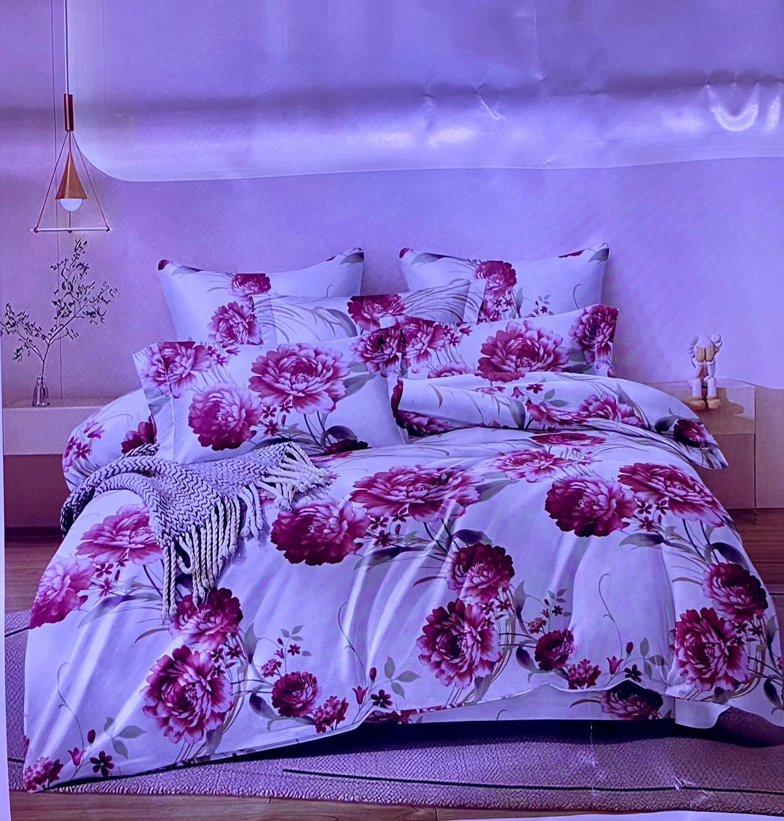 🍒MEGA SALE🍒🕳DONT MISS OUT🥑 6PcS Size [ 6 X 6 fts ] Brand new Luxurious & Stylish Duvet Cover ,One sheet  & Four pillowcases .Designed With Durability and Functionality✨