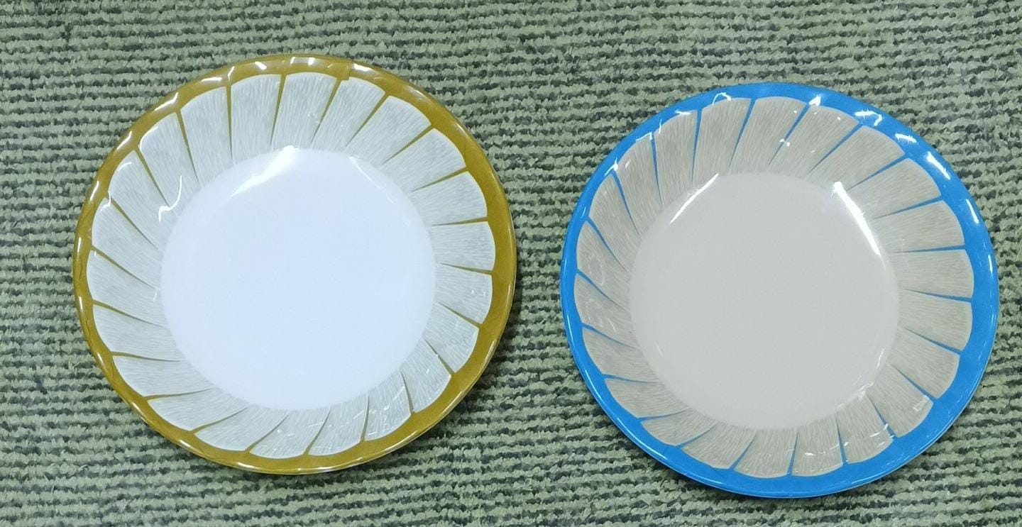 🛍️ DAILY OFFER 🛍️ – P-2210 Porcelain Plate Set, 12 pcs, Microwave & Dishwasher Safe, Modern Design, High Quality