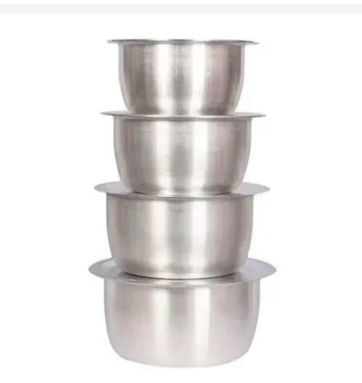 Sufuria 4Pcs Set Of Stainless Aluminum Size 1 2 3 4 plus free frying pan -without Lids