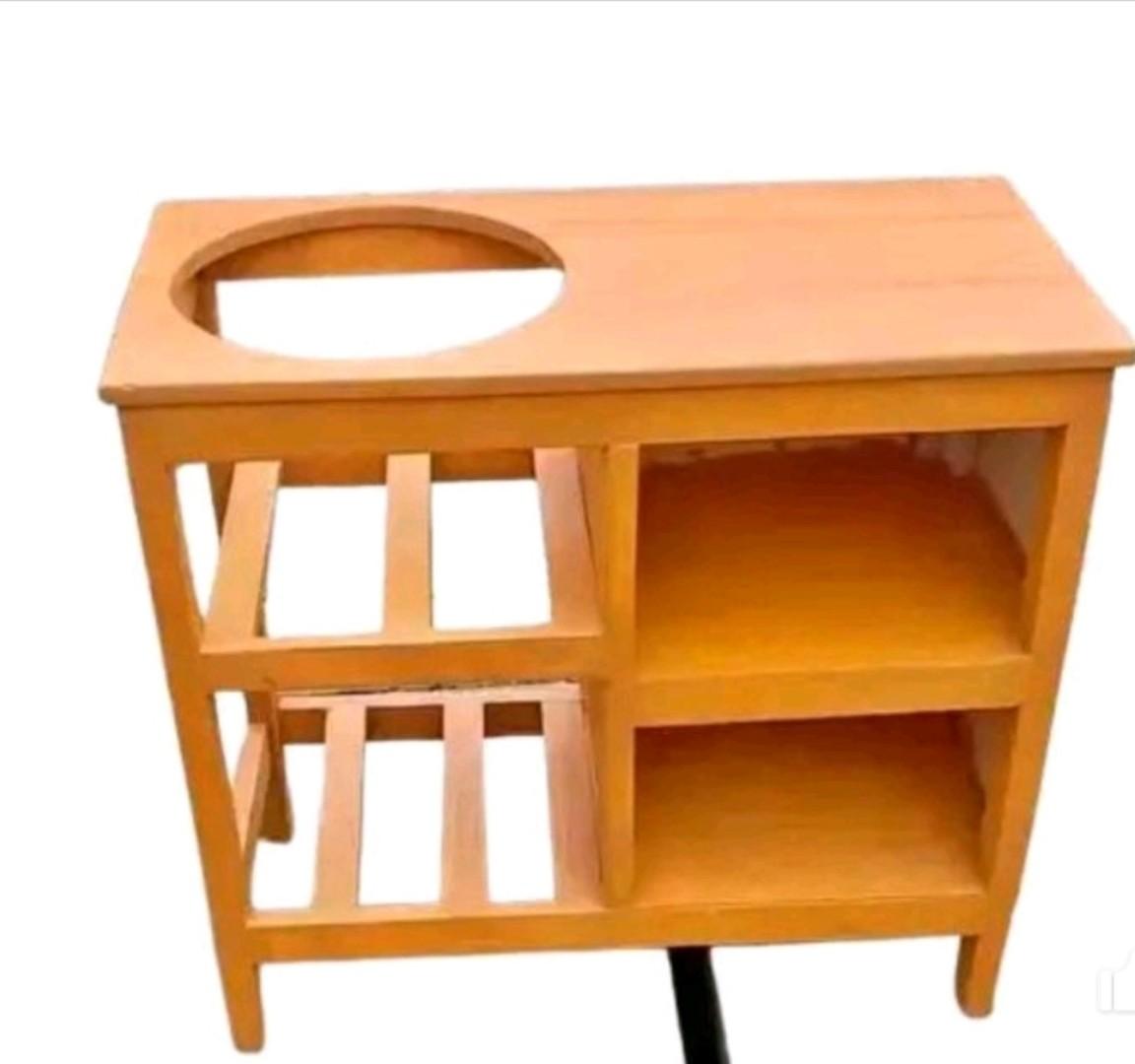 Modern Classic Wooden Kitchen Table with Storage Racks Suitable for 6KG Cooking Meko Strong Design for 6KG Meko Appliances | Durable & Stylish