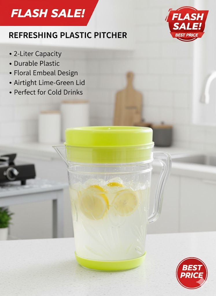 Classic Water Jug for Juice & Water | Easy to Open & Refill | Durable Design as Shown in Picture