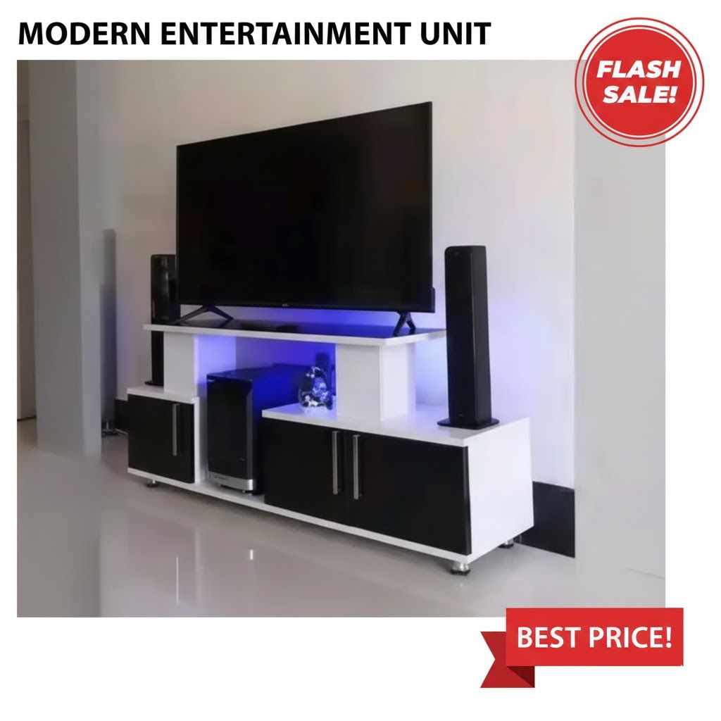 Wooden Strong Classic TV Stand Capable to Hold 55 Inch TV  Classy Design for Living Room