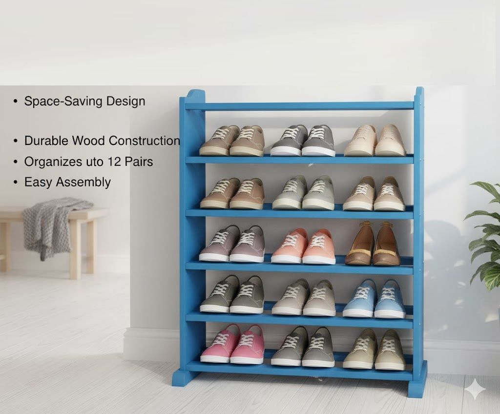 (Offer Price) 5-Layer Wooden Shoe Rack  Economical Shoe Shelf with  Multi-Layer Assembly Cabinet for apartments, and small spaces