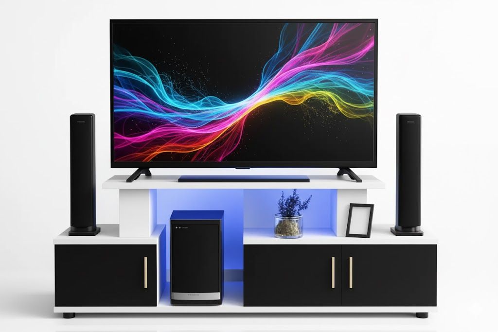 Wooden Strong Classic TV Stand Capable to Hold 55 Inch TV  Classy Design for Living Room