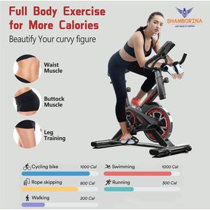 Exercise Spin Bike, Indoor Cycling Bike Stationary, Cycle Bike with Comfortable Seat Cushion, Digital Display with Pulse
Shamborina Fitness Exercise Bike/Spin Bike For Home Cardio And Strength Trainin