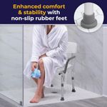 DAYANG Drive Medical Shower Chair With Back & Padded Arms – Adjustable Height - Anti-Slip - 150 kg Capacity