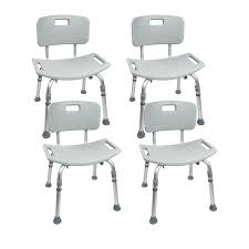 DAYANG Drive Medical Shower Chair With Back & Padded Arms – Adjustable Height - Anti-Slip - 150 kg Capacity