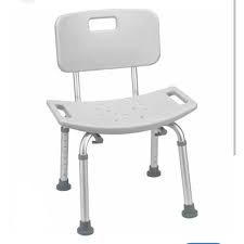 DAYANG Drive Medical Shower Chair With Back & Padded Arms – Adjustable Height - Anti-Slip - 150 kg Capacity