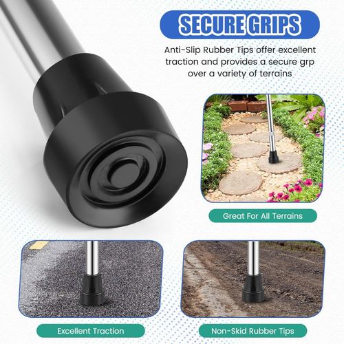 1 Pair Forearm/elbow Crutches for Adults Aluminum Adult Crutches Gray Adjustable Crutches for Men Women, 300 Lb. Weight Capacity, Height Adjustment