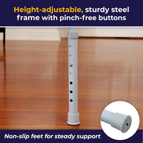 1 Folding Steel Bedside Commode Chair, Portable Toilet, Supports Individuals Weighing Up To 150Kg, with 7.5 Qt. Bucket and 13.5 Inch Seat, Grey
1 Folding Steel Bedside Commode Chair, Portable Toilet,