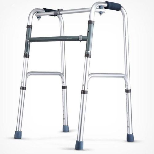 Two-Button Folding Walkers without Wheels - Robust & Adjustable Mobility Aid for Elderly and Disabled Individuals - Walking frame without wheels