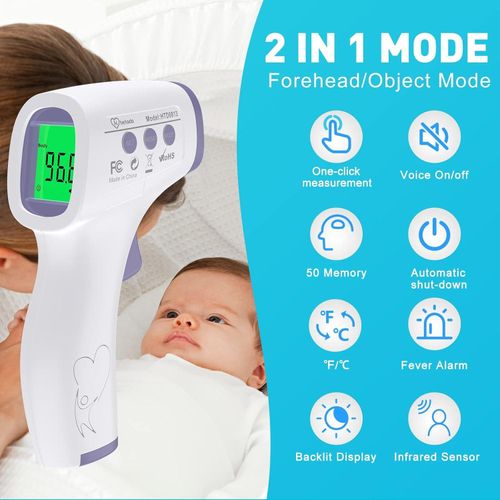 Digital Thermometer for Adults and Kids, No Touch Forehead Thermometer for Baby, 2 in 1 Body Surface Mode Infrared Thermometer with Fever Alarm and Instant Accuracy Reading
Digital Thermometer for Adu