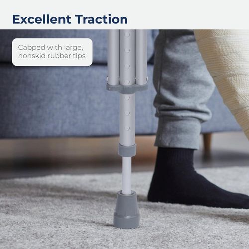 1 Piece Underarm Crutches for Adults,Sturdy Crutch,Aluminum Adjustable Crutches Suitable Height 4.6 Foot to 6.6,Comfortable Armpit Pad Non-Slip Rubber Pads for Walking Crutches
1 Piece Underarm Crutch