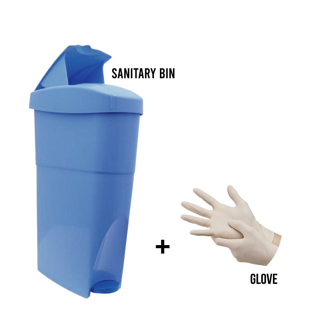 SANITARY BIN + GLOVES