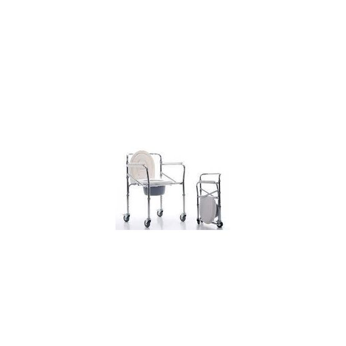 HEAVY DUTY FOLDABLE TOILET COMMODE CHAIR with Tissue bed Spread