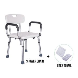 DAYANG Shower Chair With Back & Padded Arms – Adjustable Height - Anti-Slip - 150 kg Capacity + face towel
DAYANG Shower Chair With Back & Padded Arms – Adjustable Height - Anti-Slip - 150 kg Capacit