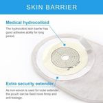 10 PCS Colostomy Bags Ostomy Supplies for Ileostomy Stoma Care One-Piece Ostomy Bag Barrier with Stripes Colonoscopy Colostomy Bag Max Cut 15-60mm Back Window+ a packe of gloves
10 PCS Colostomy Bags