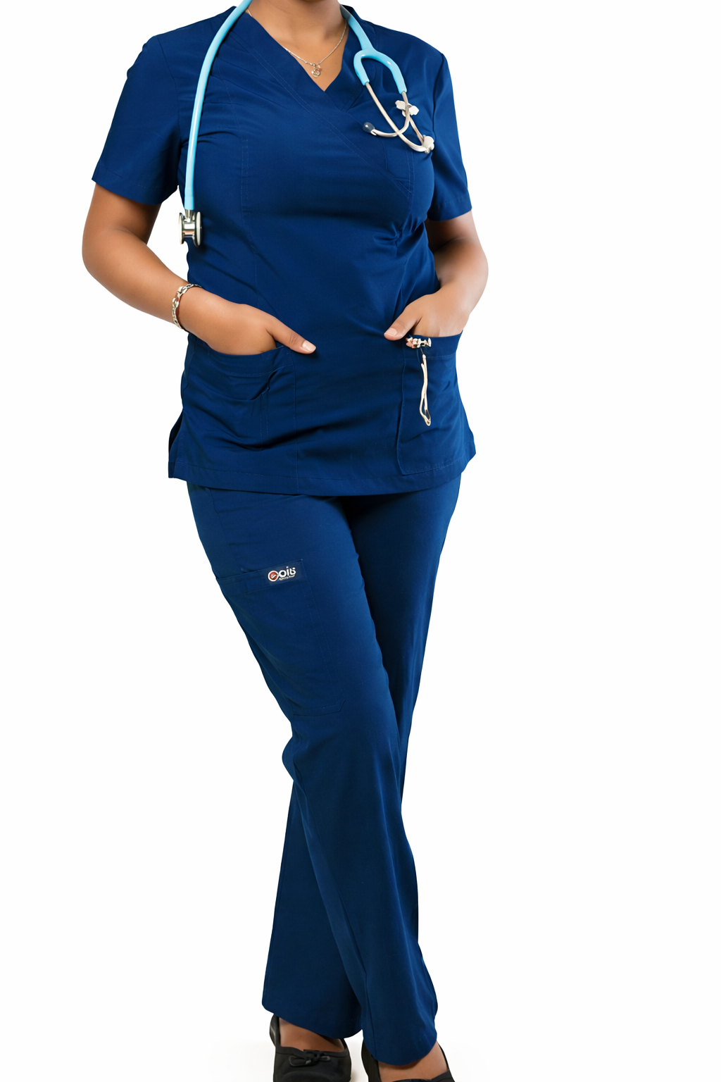 MEDICAL SCRUB SET/ medical scrub uniform, healthcare workwear, or a nursing scrub set. It may be called a clinical scrub suit, hospital scrub attire, or a professional medical uniform used by nurses,