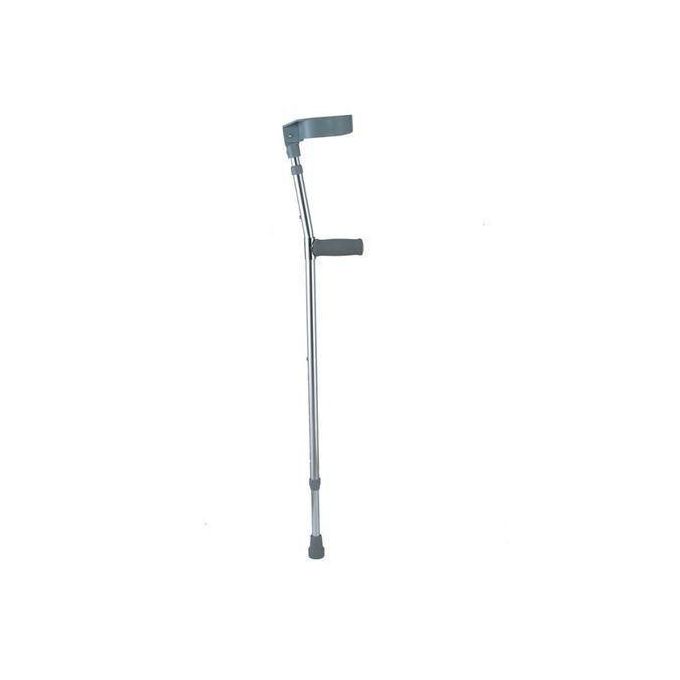 THE ADORNED ADJUSTABLE ELBOW CRUTCH / AN ADJUSTABLE FOREARM CRUTCH, AN ELBOW SUPPORT CRUTCH, OR A FOREARM MOBILITY AID. IT MAY BE DESCRIBED AS A HEIGHT-ADJUSTABLE ARM CRUTCH