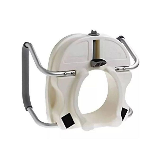 TOILET RAISER/ELEVATED TOILET SEAT WITH PADDED AR.MS. ELEVATED TOILET SEAT WITH PADDED ARM SUPPORTS. TOILET HEIGHT RAISER WITH CUSHIONED ARMS. PADDED ARM TOILET SEAT RISER. ORTHOPEDIC TOILET RAISE SEA