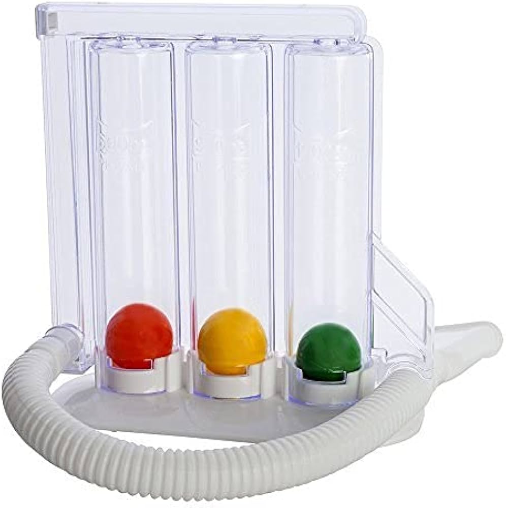 3-BALL INCENTIVE SPIROMETER. THREE BALL INCENTIVE SPIROMETER•  3-BALL RESPIRATORY EXERCISER•  TRIPLE BALL BREATHING EXERCISER•  INCENTIVE SPIROMETER THREE BALL TYPE•  3-CHAMBER INCENTIVE SPIROMETER•