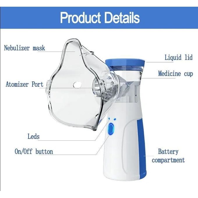 Ultrasonic Home Mesh Portable Handheld Micro-Mesh Nebulizer Steam Aerosol Inhaler Machine Hospital Medical Asthma Atomizer Breathing