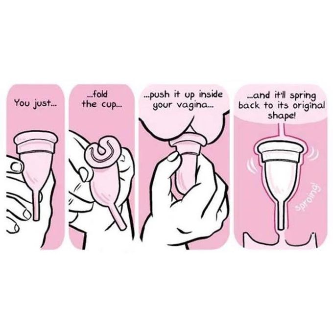 Pink Reusable Menstrual Cup Silicone Medical Grade Economical Alternative To Sanitary Napkins Periods Cup