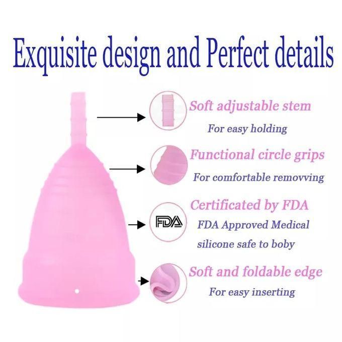 Pink Reusable Menstrual Cup Silicone Medical Grade Economical Alternative To Sanitary Napkins Periods Cup