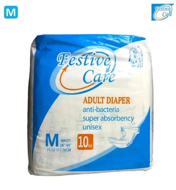 FESTIVE CARE ADULT DIAPER ULTRA – X-LARGE (PACK OF 10). ADULT INCONTINENCE DIAPER, DISPOSABLE ADULT NAPPY, OR ADULT PROTECTIVE UNDERWEAR,