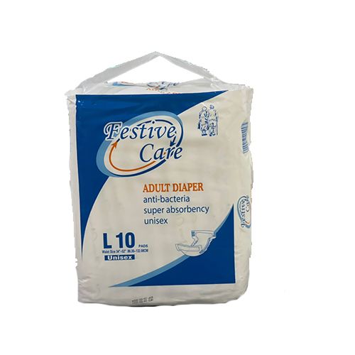 FESTIVE CARE ADULT DIAPER ULTRA – X-LARGE (PACK OF 10). ADULT INCONTINENCE DIAPER, DISPOSABLE ADULT NAPPY, OR ADULT PROTECTIVE UNDERWEAR,
