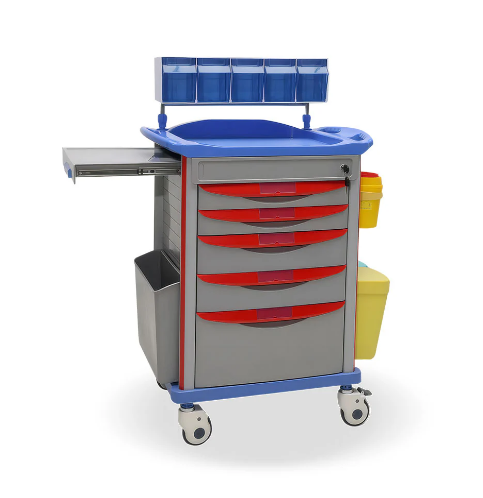 EMERGENCY CRASH CART. edical trolley designed to store, organize, and transport essential emergency drugs, equipment, and supplies required for life-saving interventions. It ensures rapid response dur