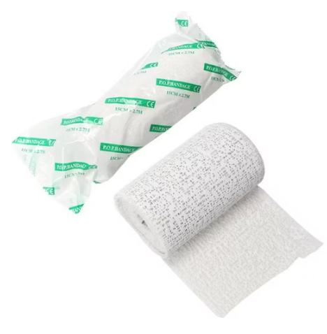 PLASTER OF PARIS (P.O.P.) BANDAGE ROLL 6″ (CHINA). high-quality orthopedic bandage used for immobilization and support of fractured or injured limbs. It is widely used in hospitals, clinics, and emerg