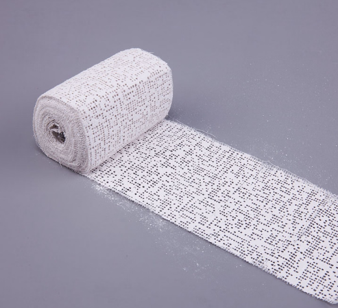 PLASTER OF PARIS (P.O.P.) BANDAGE ROLL 6″ (CHINA). high-quality orthopedic bandage used for immobilization and support of fractured or injured limbs. It is widely used in hospitals, clinics, and emerg
