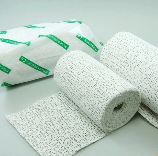PLASTER OF PARIS (P.O.P.) BANDAGE ROLL 6″ (CHINA). high-quality orthopedic bandage used for immobilization and support of fractured or injured limbs. It is widely used in hospitals, clinics, and emerg