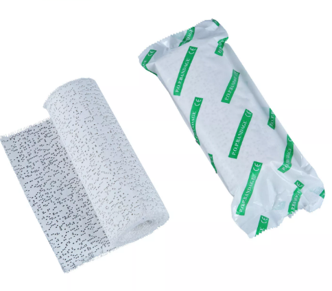 PLASTER OF PARIS (P.O.P.) BANDAGE ROLL 6″ (CHINA). high-quality orthopedic bandage used for immobilization and support of fractured or injured limbs. It is widely used in hospitals, clinics, and emerg
