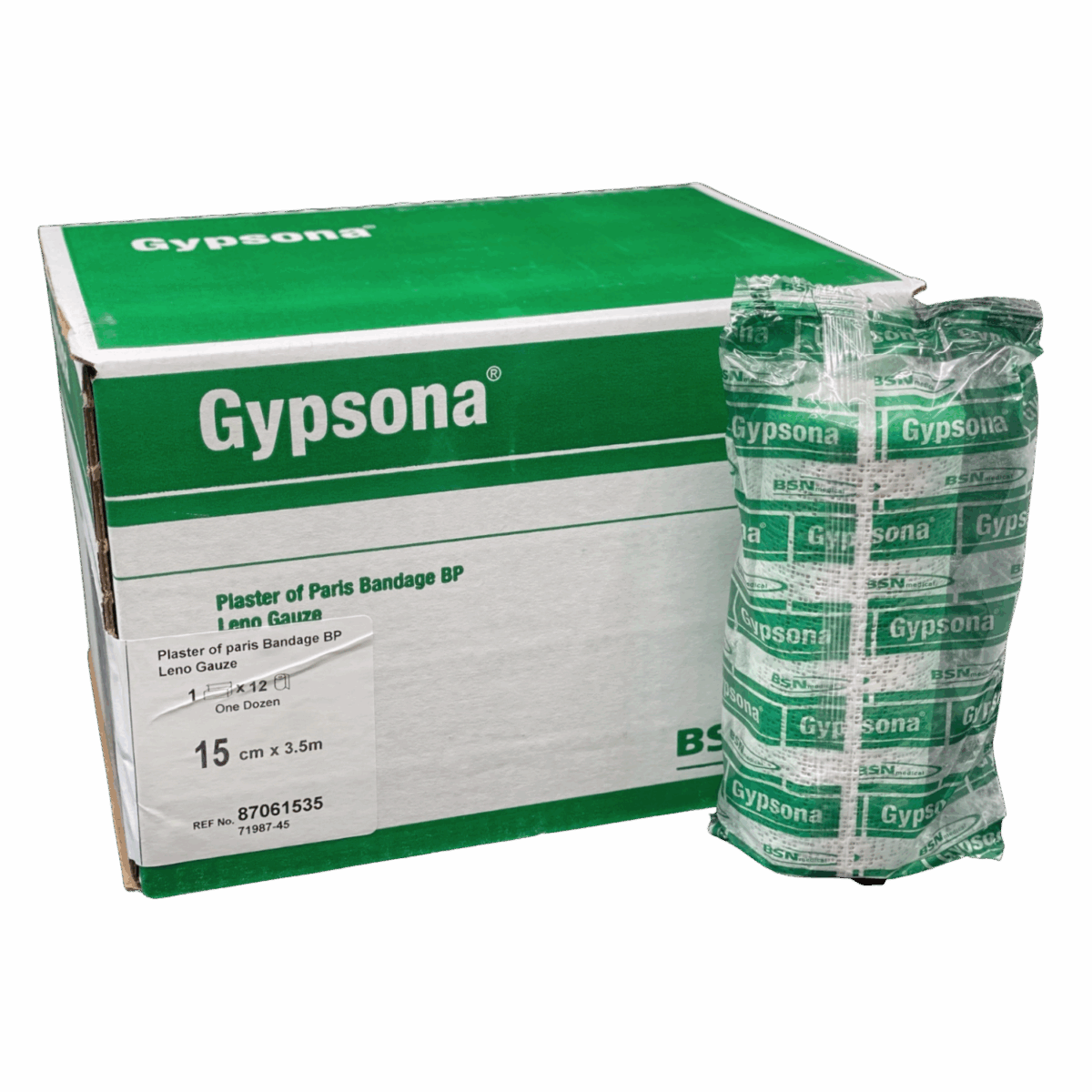 PLASTER OF PARIS (P.O.P.) BANDAGE ROLL 6″ (GYPSONA). A Gypsona-type P.O.P. bandage is a premium-grade plaster bandage used for orthopedic casting and immobilization.