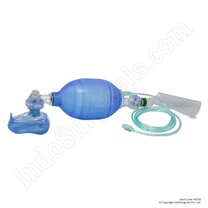 AMBU BAG ADULT. a manual resuscitator designed to provide positive pressure ventilation to adult patients who are not breathing adequately or have stopped breathing.